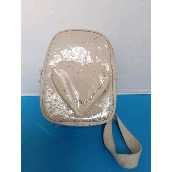 Heart Backpack Mini Beige Glitter‎ Star Charm Kids Toddler Purse Bag main image 4
